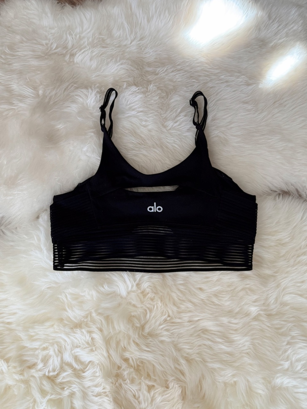 alo yoga black seamless line up sports bra